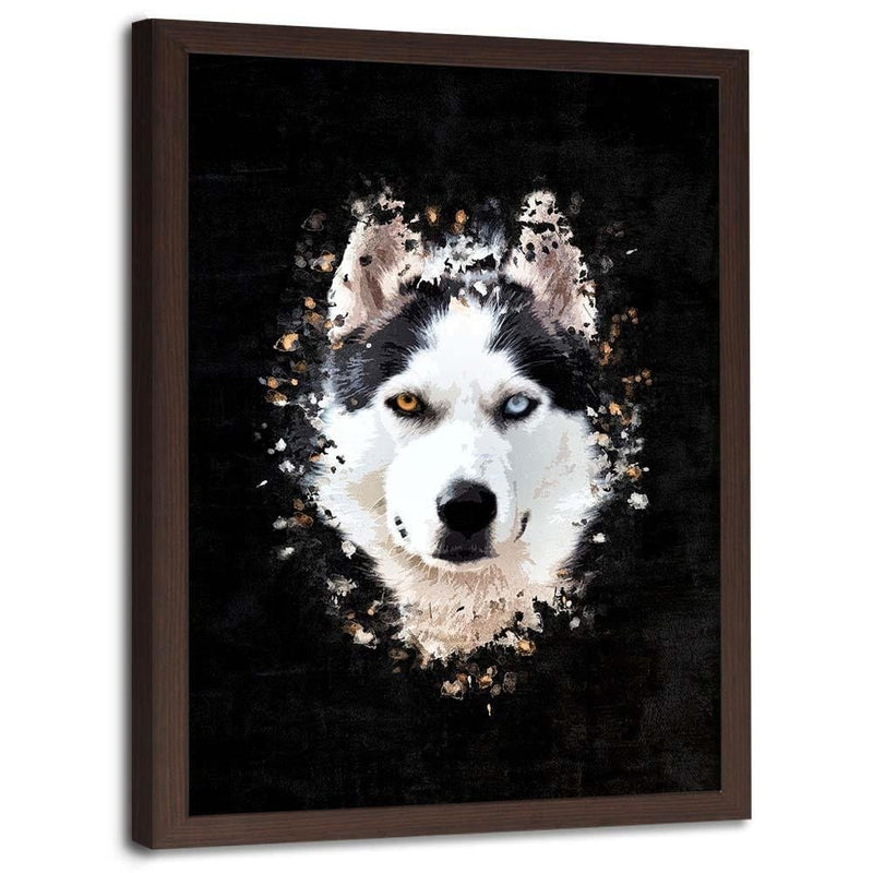 Glezna brūnā rāmī - Siberian Husky  Home Trends DECO