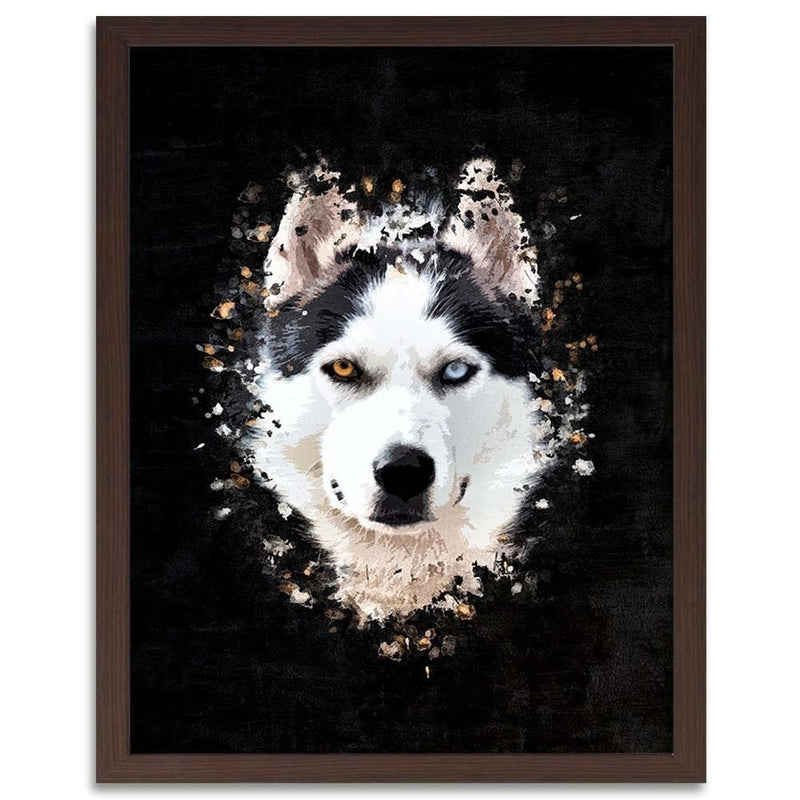 Glezna brūnā rāmī - Siberian Husky  Home Trends DECO