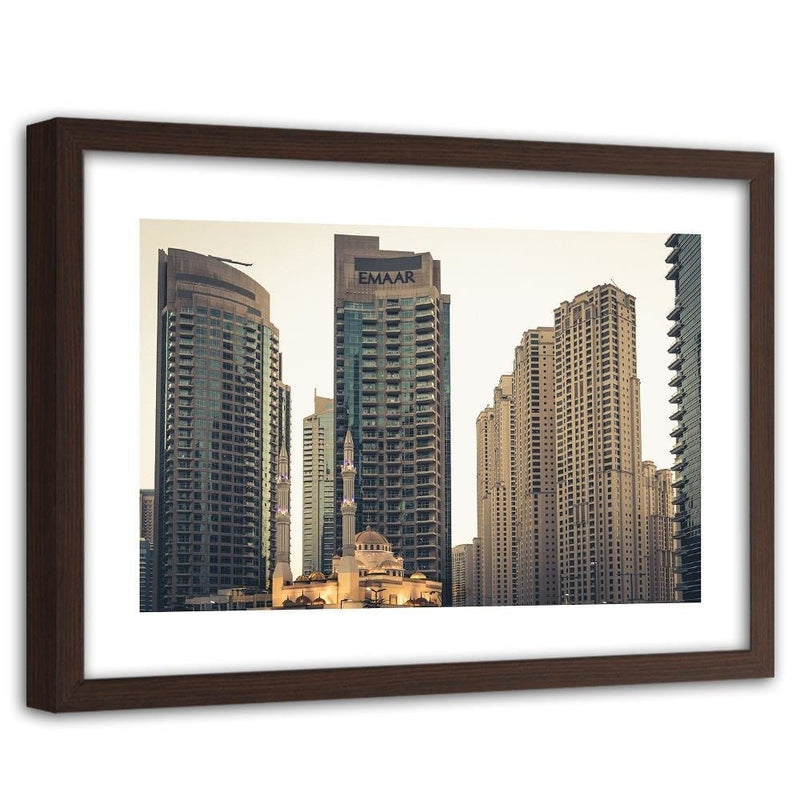 Glezna brūnā rāmī - Skyscrapers In Dubai  Home Trends DECO