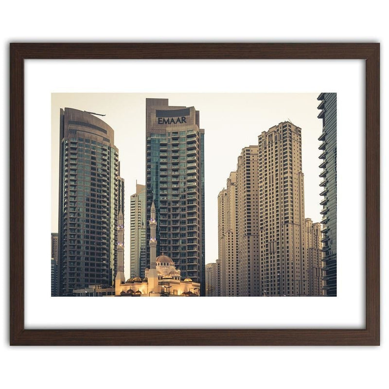 Glezna brūnā rāmī - Skyscrapers In Dubai  Home Trends DECO