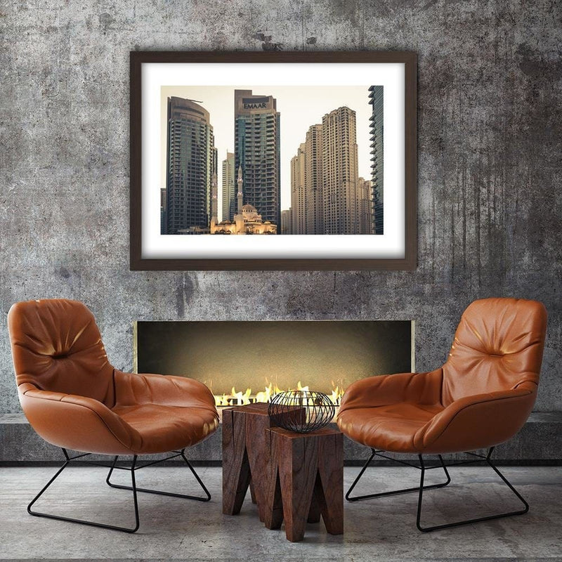 Glezna brūnā rāmī - Skyscrapers In Dubai  Home Trends DECO