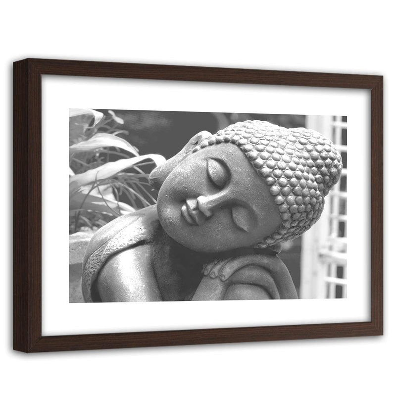 Glezna brūnā rāmī - Statue Of Sleeping Buddha  Home Trends DECO