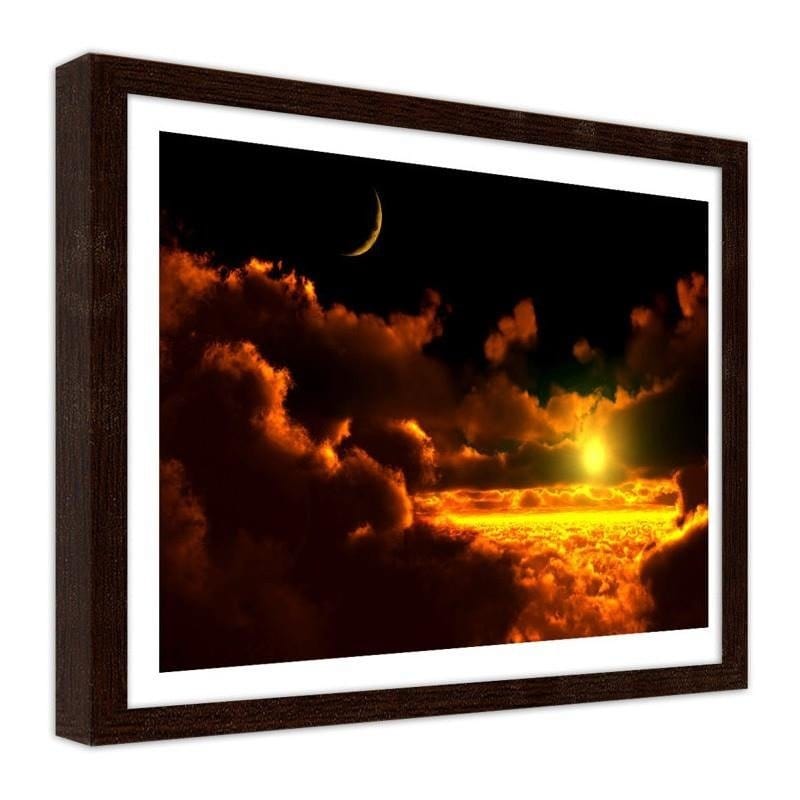 Glezna brūnā rāmī - Sunset in the clouds  Home Trends DECO