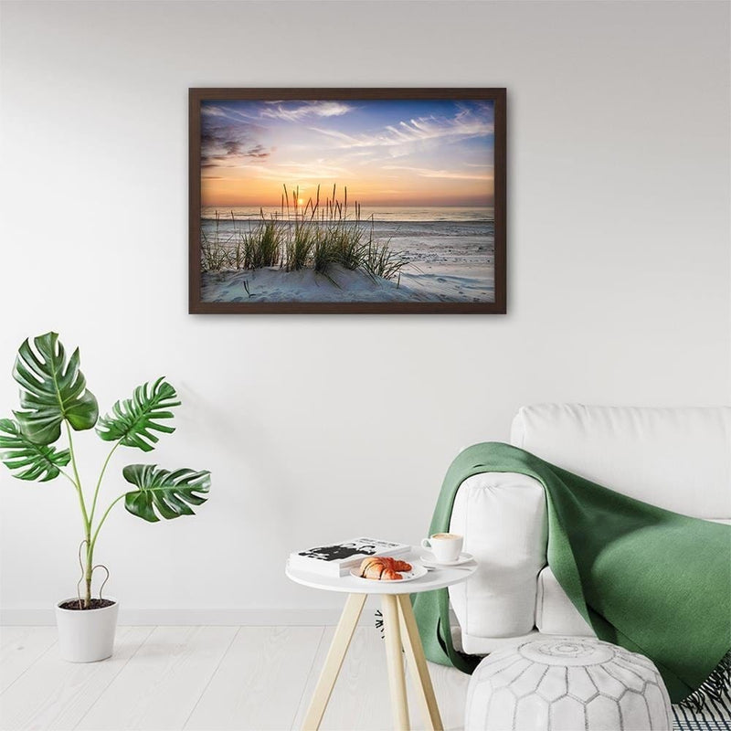 Glezna brūnā rāmī - Sunset Over The Beach  Home Trends DECO