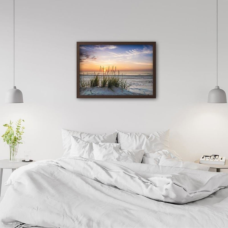 Glezna brūnā rāmī - Sunset Over The Beach  Home Trends DECO