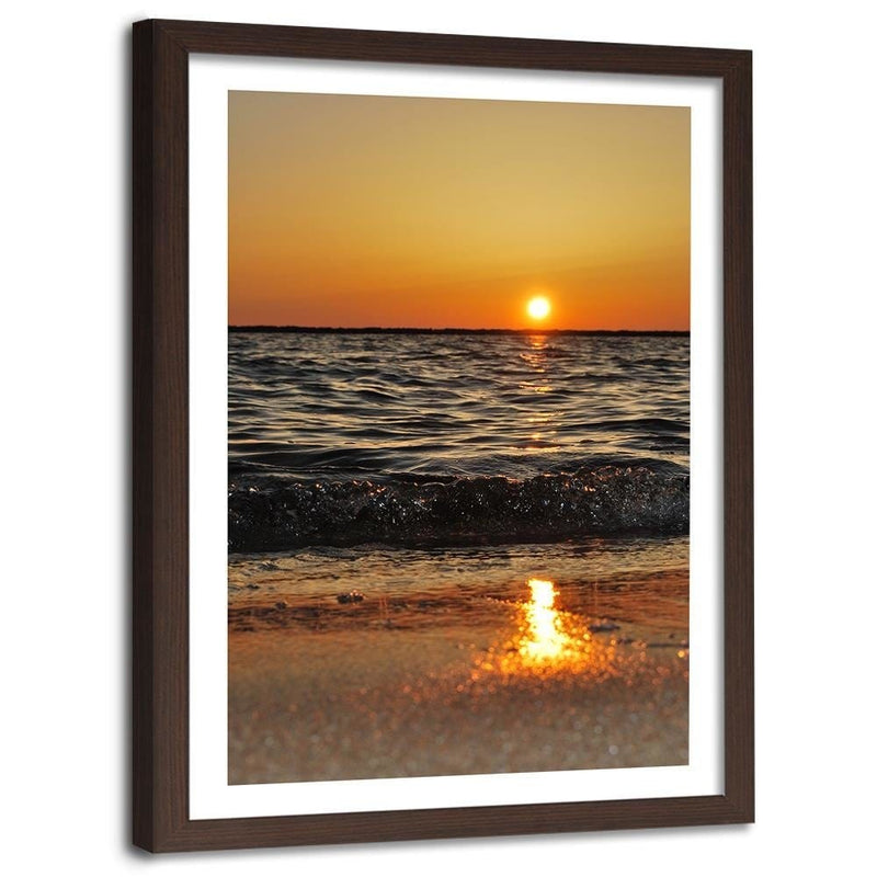 Glezna brūnā rāmī - Sunset Over The Sea 2  Home Trends DECO