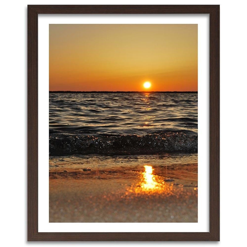 Glezna brūnā rāmī - Sunset Over The Sea 2  Home Trends DECO