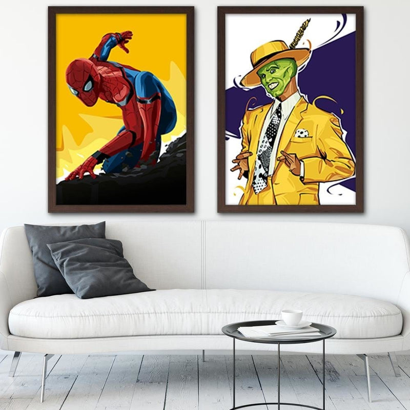 Glezna brūnā rāmī - Superhero Yellow  Home Trends DECO