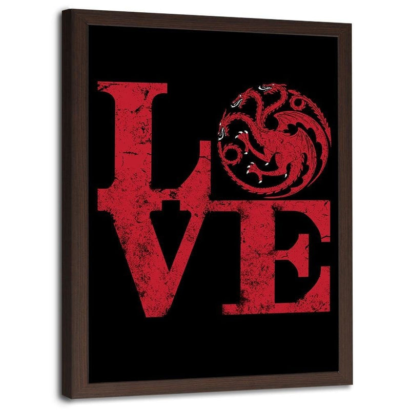 Glezna brūnā rāmī - Targaryen Love Red  Home Trends DECO