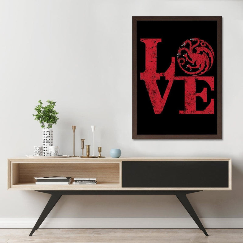 Glezna brūnā rāmī - Targaryen Love Red  Home Trends DECO