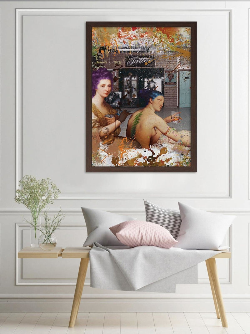 Glezna brūnā rāmī - Tattoo Women  Home Trends DECO