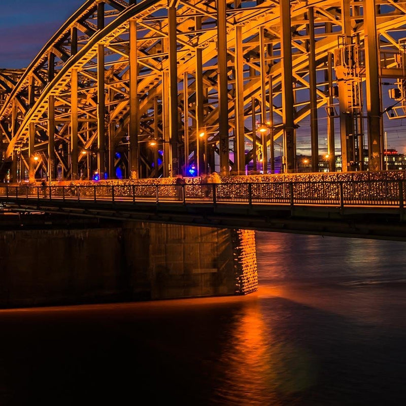 Glezna brūnā rāmī - The Bridge And The Cathedral In Cologne  Home Trends DECO