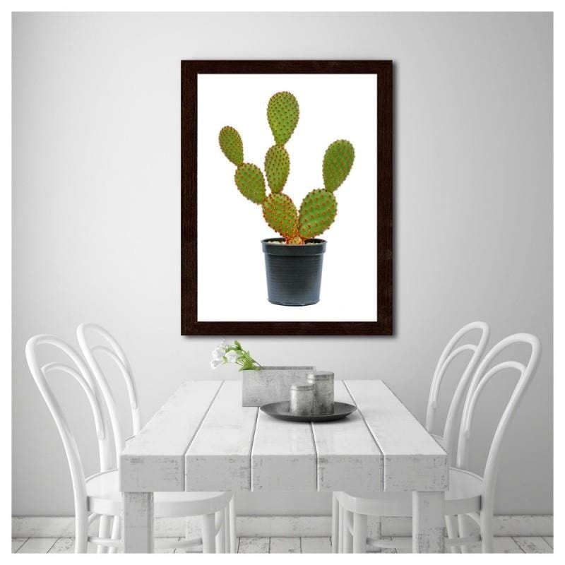 Glezna brūnā rāmī - The cactus in the pot  Home Trends DECO