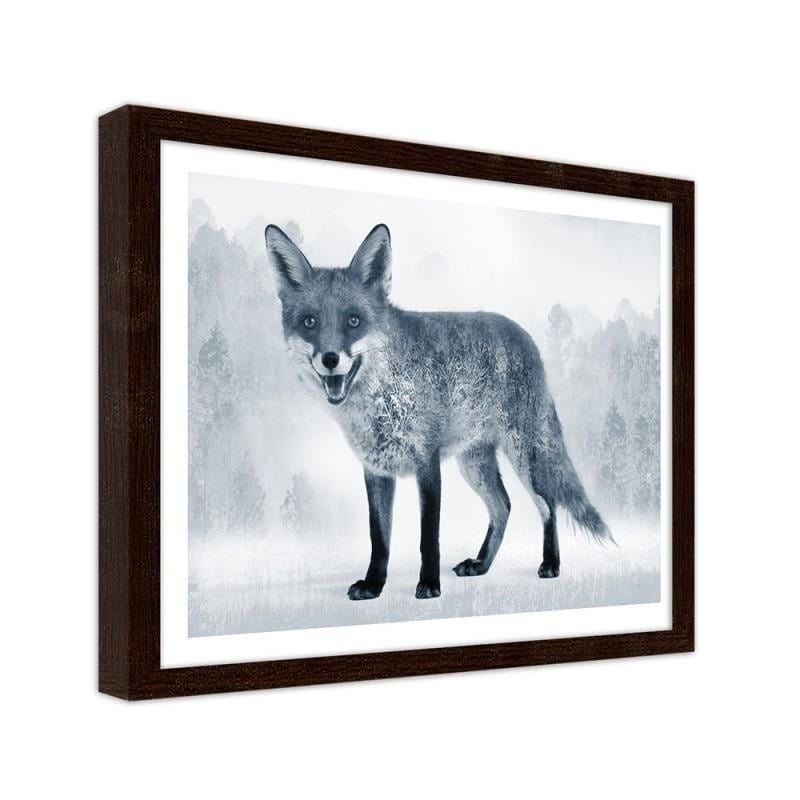 Glezna brūnā rāmī - The grey fox  Home Trends DECO