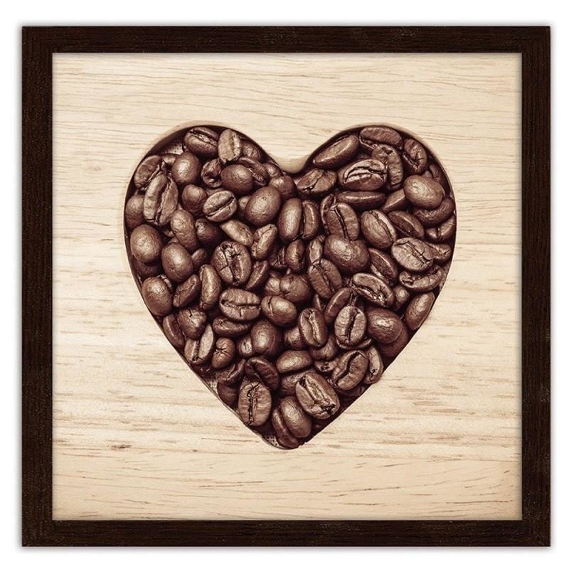 Glezna brūnā rāmī - The heart of coffee beans  Home Trends DECO