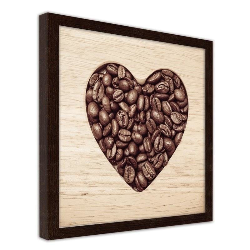 Glezna brūnā rāmī - The heart of coffee beans  Home Trends DECO