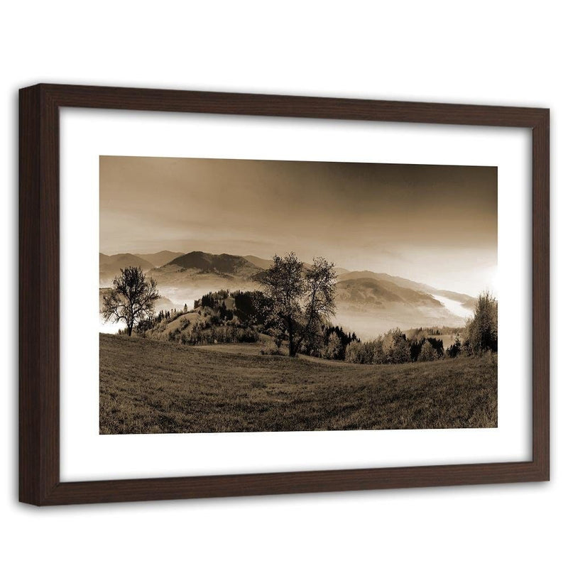 Glezna brūnā rāmī - The Hills Of Autumn Trees 1  Home Trends DECO