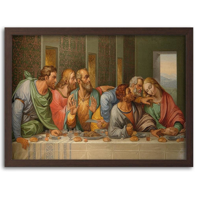 Glezna brūnā rāmī - The Last Supper By Leonardo Da Vinci  Home Trends DECO