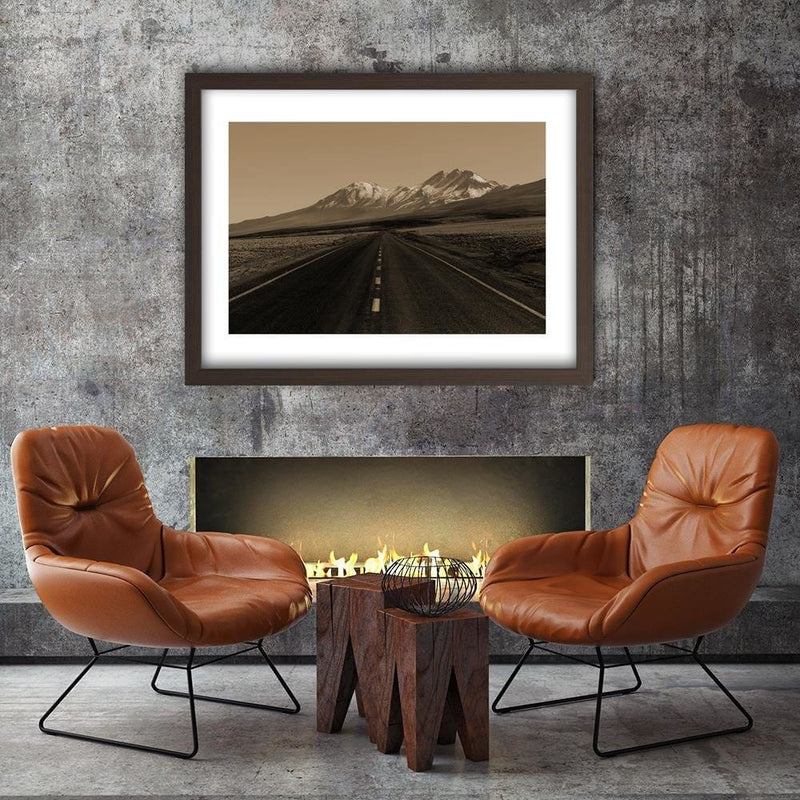 Glezna brūnā rāmī - The Road Through The Wilderness 1  Home Trends DECO