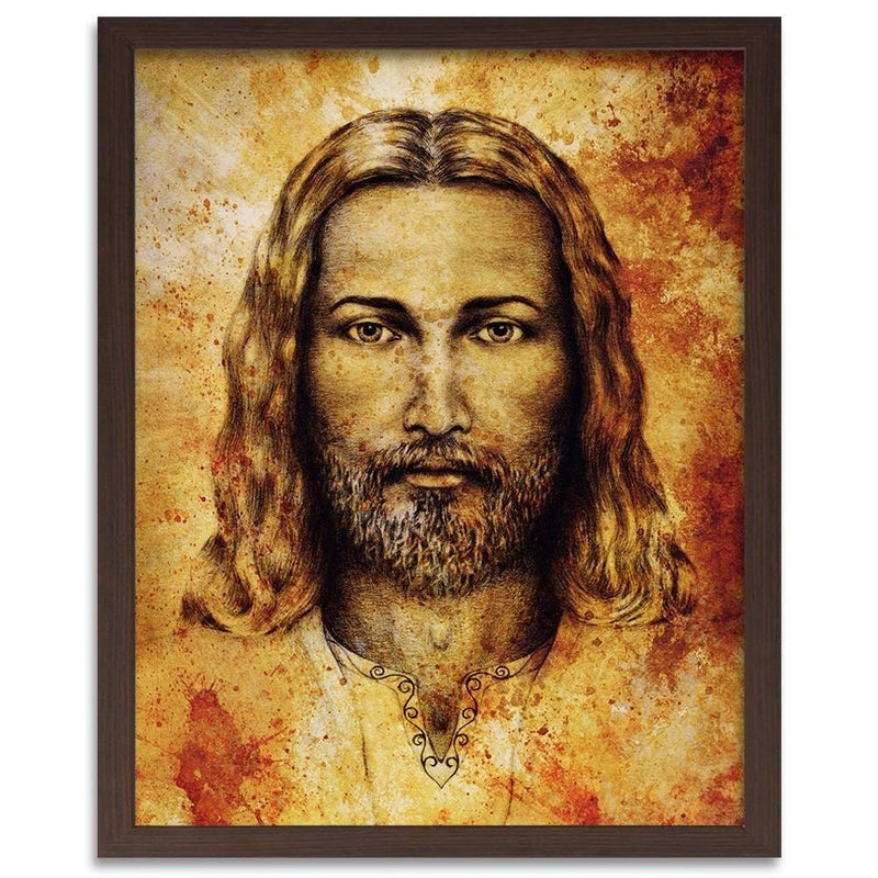 Glezna brūnā rāmī - The Shroud Of Turin Face Of Jesus Christ  Home Trends DECO