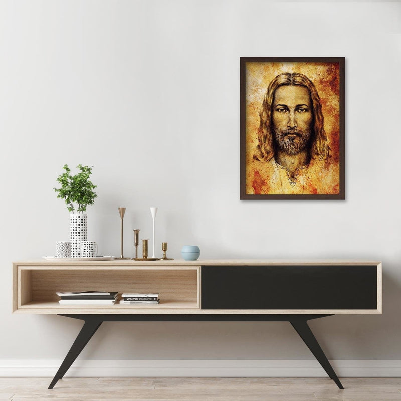 Glezna brūnā rāmī - The Shroud Of Turin Face Of Jesus Christ  Home Trends DECO