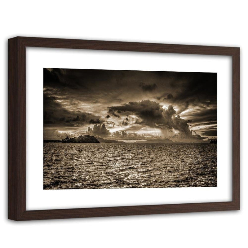 Glezna brūnā rāmī - The Sky Before The Storm 1  Home Trends DECO