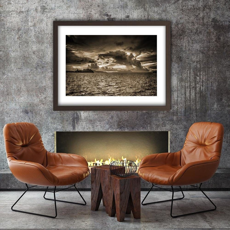 Glezna brūnā rāmī - The Sky Before The Storm 1  Home Trends DECO