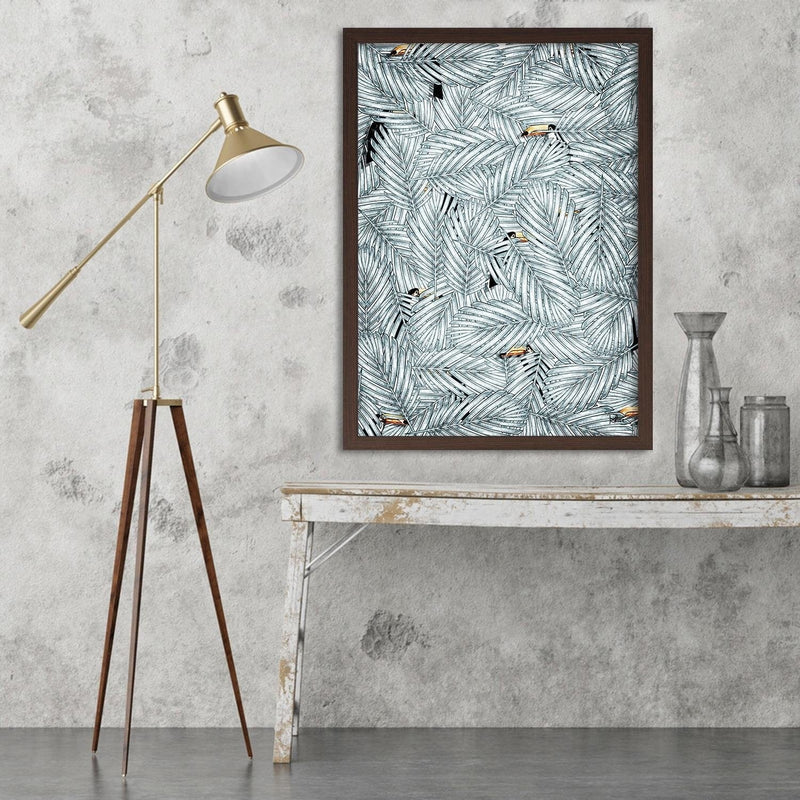 Glezna brūnā rāmī - Toucan Image Animal Print Grey  Home Trends DECO