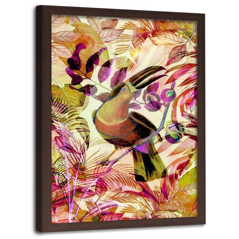 Glezna brūnā rāmī - Toucan On The Branch  Home Trends DECO