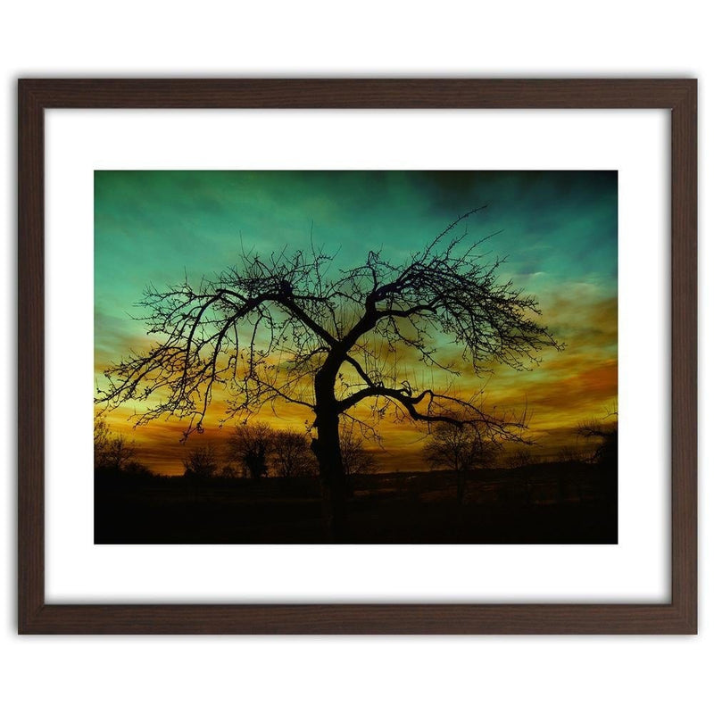 Glezna brūnā rāmī - Tree At Dusk  Home Trends DECO