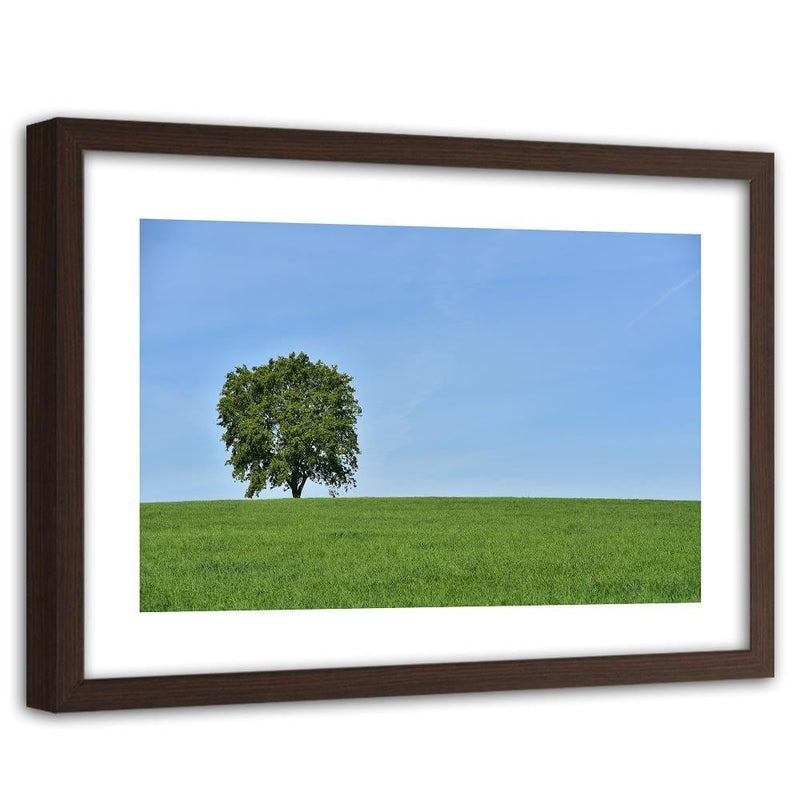 Glezna brūnā rāmī - Tree On The Meadow  Home Trends DECO