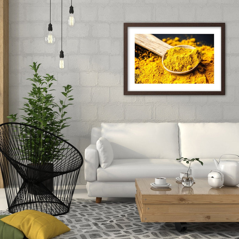 Glezna brūnā rāmī - Turmeric  Home Trends DECO