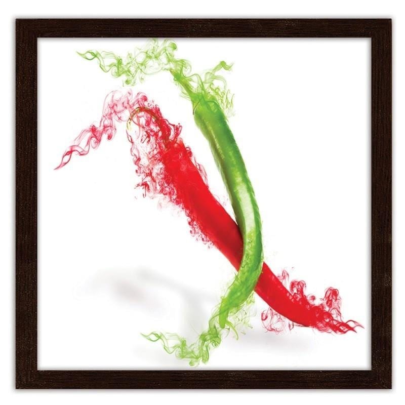 Glezna brūnā rāmī - Two abstract chili peppers  Home Trends DECO