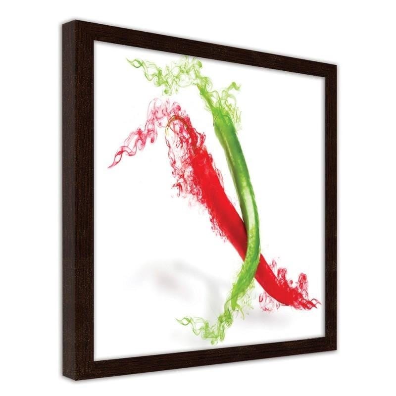 Glezna brūnā rāmī - Two abstract chili peppers  Home Trends DECO