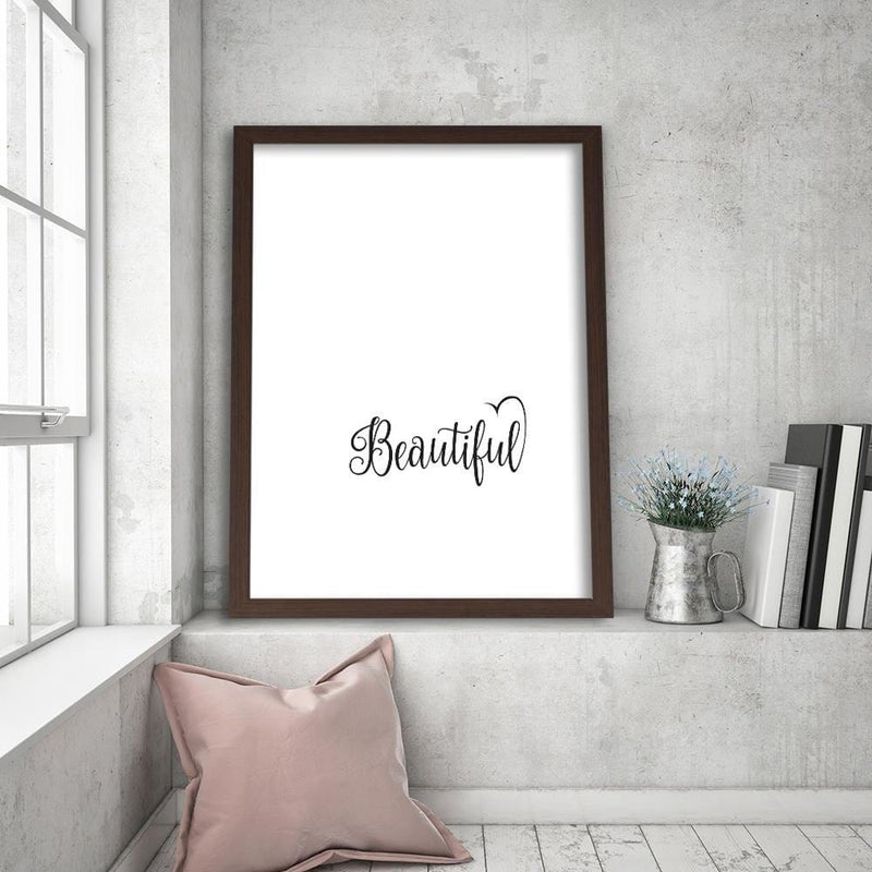 Glezna brūnā rāmī - Typography - Beautifull  Home Trends DECO