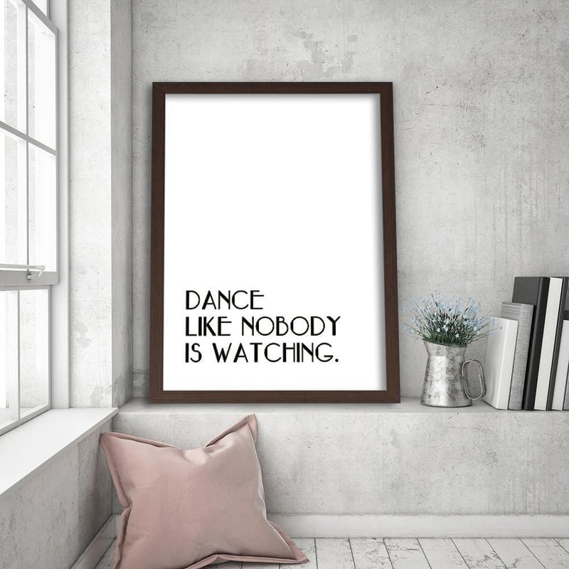 Glezna brūnā rāmī - Typography Dance  Home Trends DECO