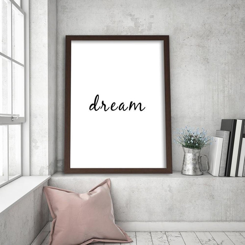 Glezna brūnā rāmī - Typography Dream  Home Trends DECO