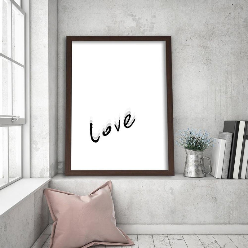 Glezna brūnā rāmī - Typography Love  Home Trends DECO