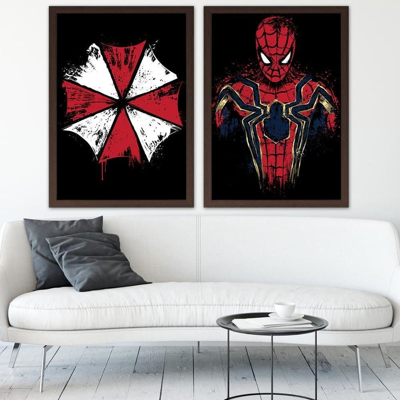 Glezna brūnā rāmī - Umbrella Corp Red  Home Trends DECO