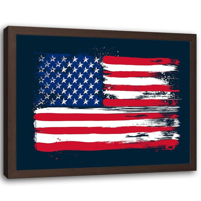 Glezna brūnā rāmī - Usa Flag  Home Trends DECO