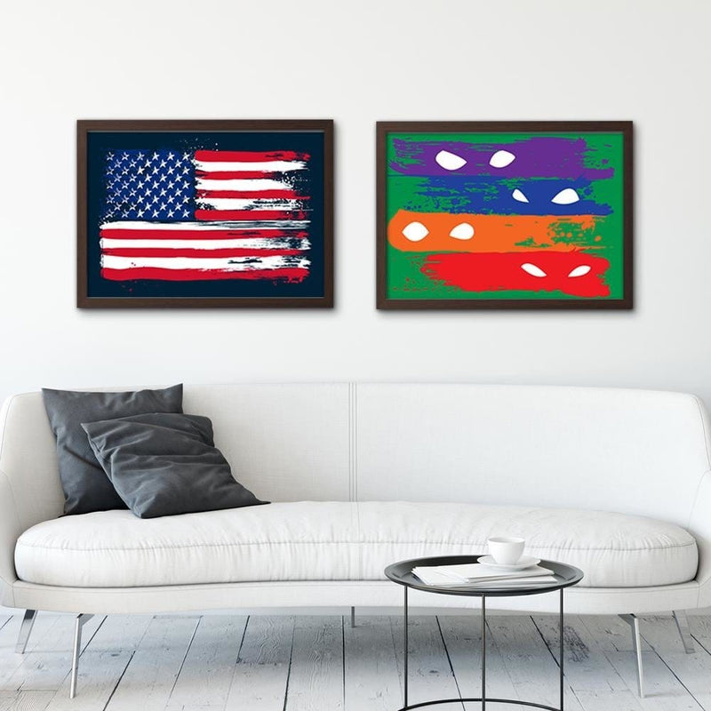 Glezna brūnā rāmī - Usa Flag  Home Trends DECO