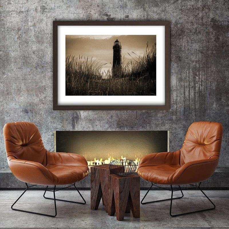 Glezna brūnā rāmī - View Of The Lighthouse 1  Home Trends DECO