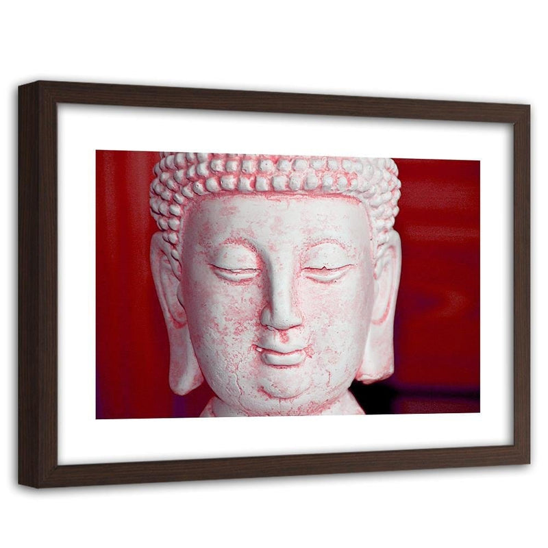 Glezna brūnā rāmī - White Buddha Head  Home Trends DECO