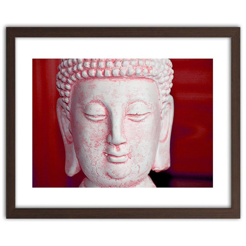 Glezna brūnā rāmī - White Buddha Head  Home Trends DECO