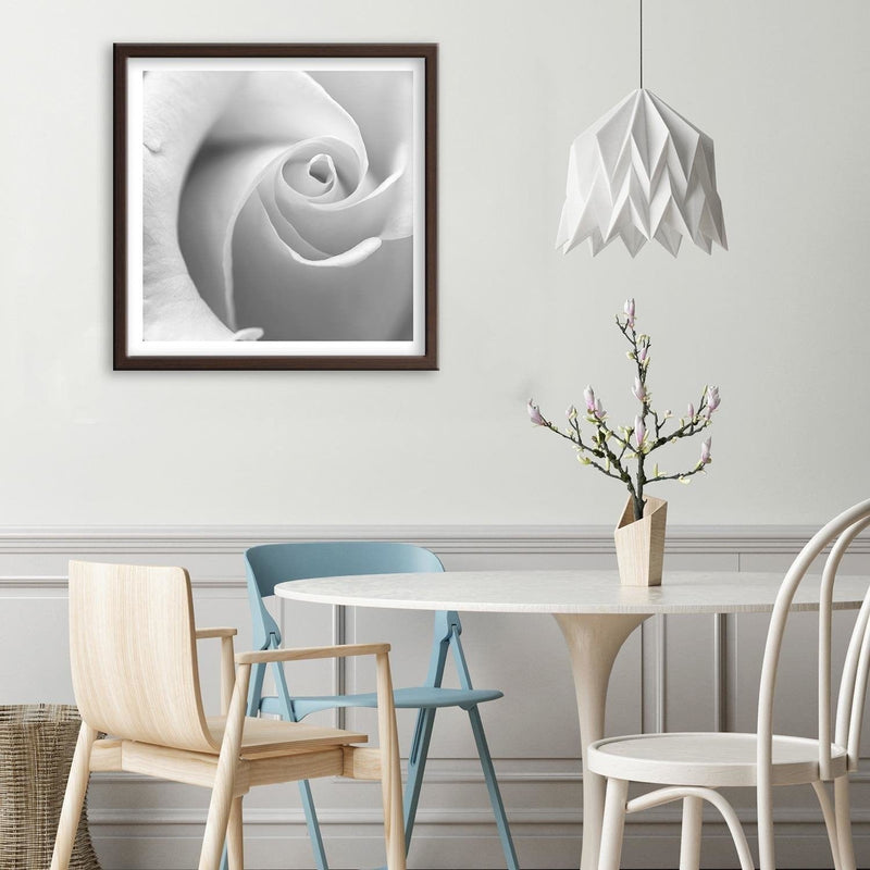 Glezna brūnā rāmī - White Rose 3  Home Trends DECO