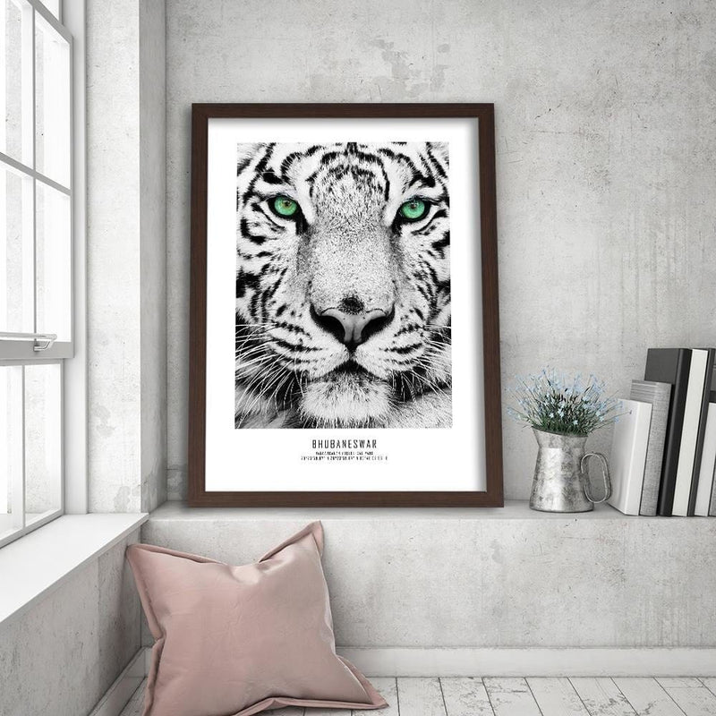 Glezna brūnā rāmī - White Tiger  Home Trends DECO