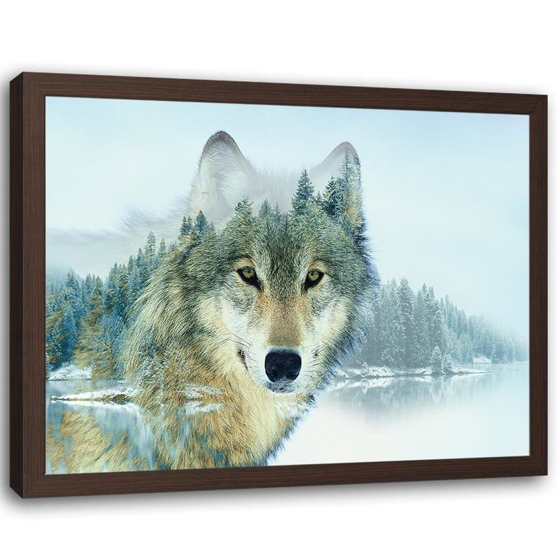 Glezna brūnā rāmī - Wild Wolf  Home Trends DECO