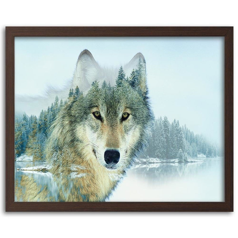 Glezna brūnā rāmī - Wild Wolf  Home Trends DECO