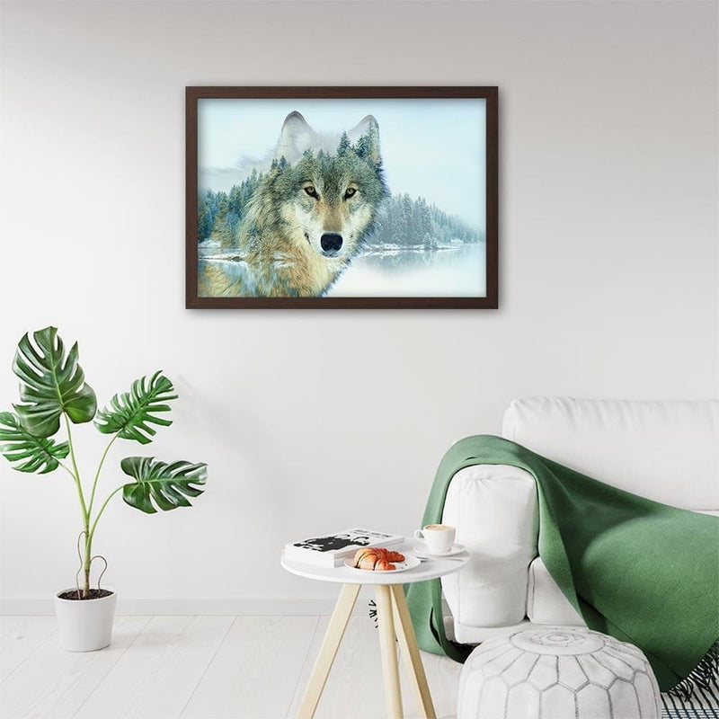 Glezna brūnā rāmī - Wild Wolf  Home Trends DECO