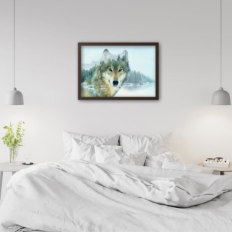 Glezna brūnā rāmī - Wild Wolf  Home Trends DECO